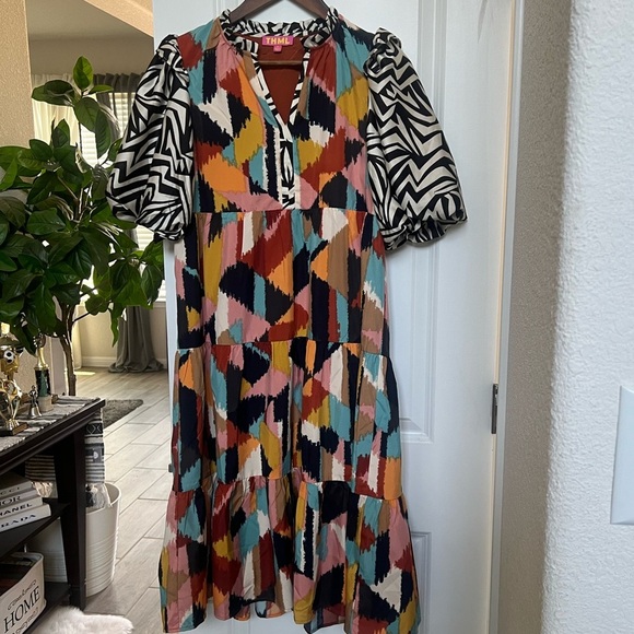 THML Marvelous Mixed Media Midi Dress - Picture 4 of 15